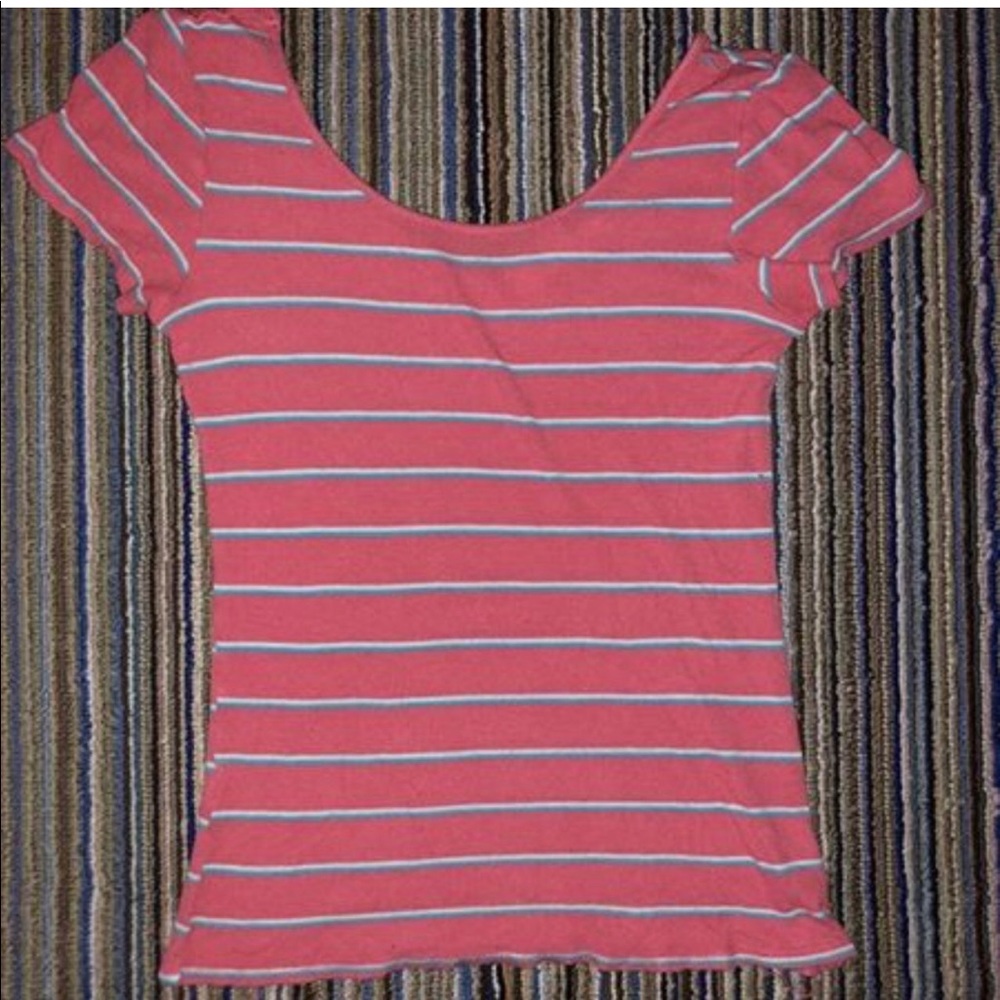 Peach striped shirt
